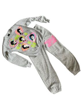 Vintage New Kids on the Block NKOTB Neon Pop Art Sweatshirt & Sweatpants Set